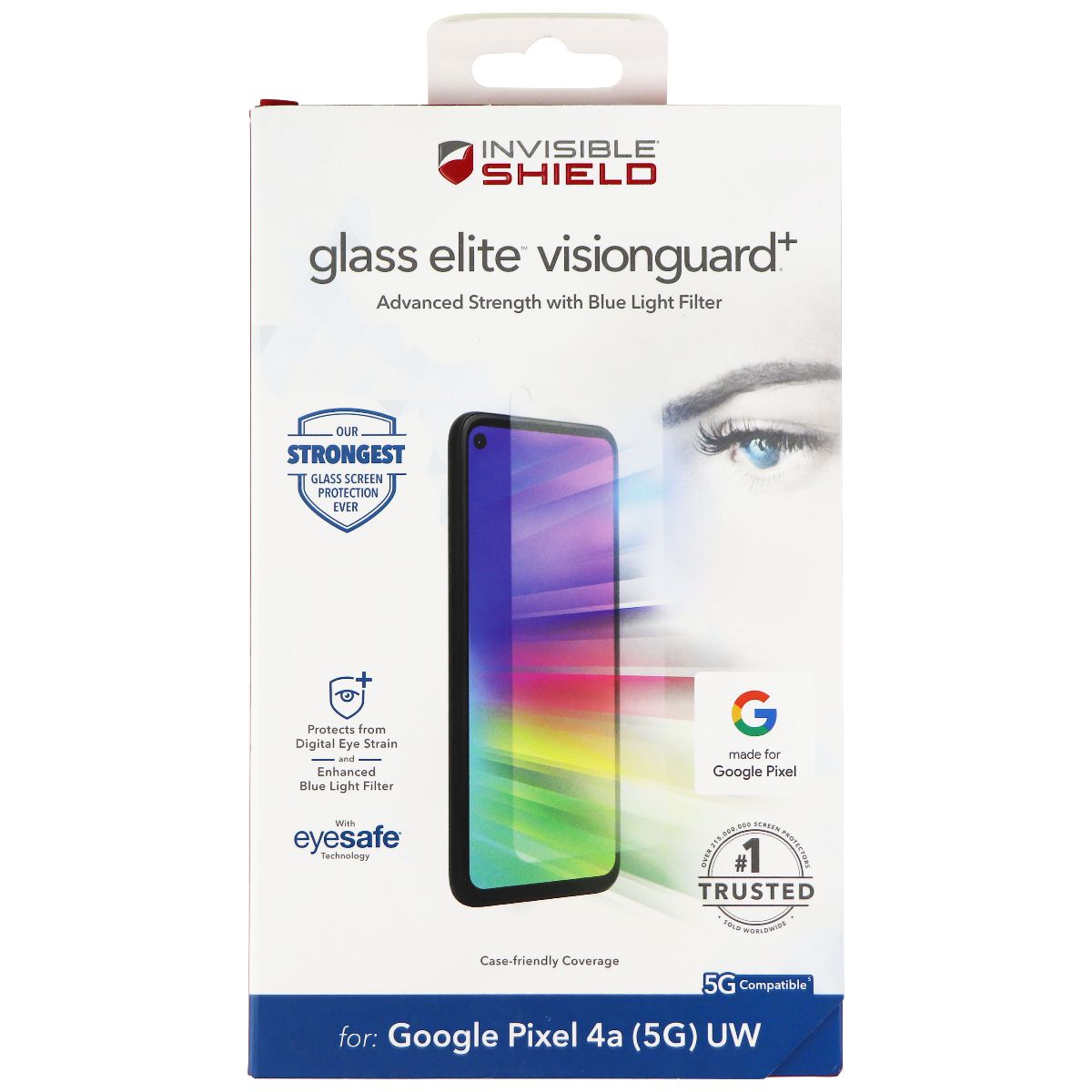 ZAGG (Glass Elite VisionGuard+) Screen Protector for Google Pixel 4a (5G) UW Cell Phone - Screen Protectors Zagg    - Simple Cell Bulk Wholesale Pricing - USA Seller