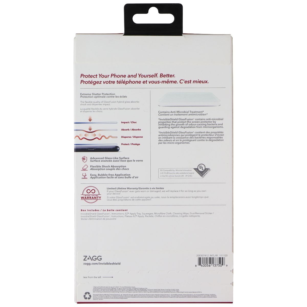 ZAGG Invisible Shield GlassFusion+ Screen Protector for Samsung Galaxy S21+ 5G Cell Phone - Screen Protectors Zagg - Simple Cell Bulk Wholesale Pricing - USA Seller