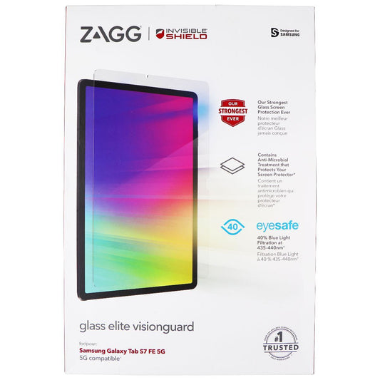 ZAGG Glass Elite VisionGuard Screen Protector for Samsung Galaxy Tab S7 FE 5G iPad/Tablet Accessories - Screen Protectors Zagg - Simple Cell Bulk Wholesale Pricing - USA Seller