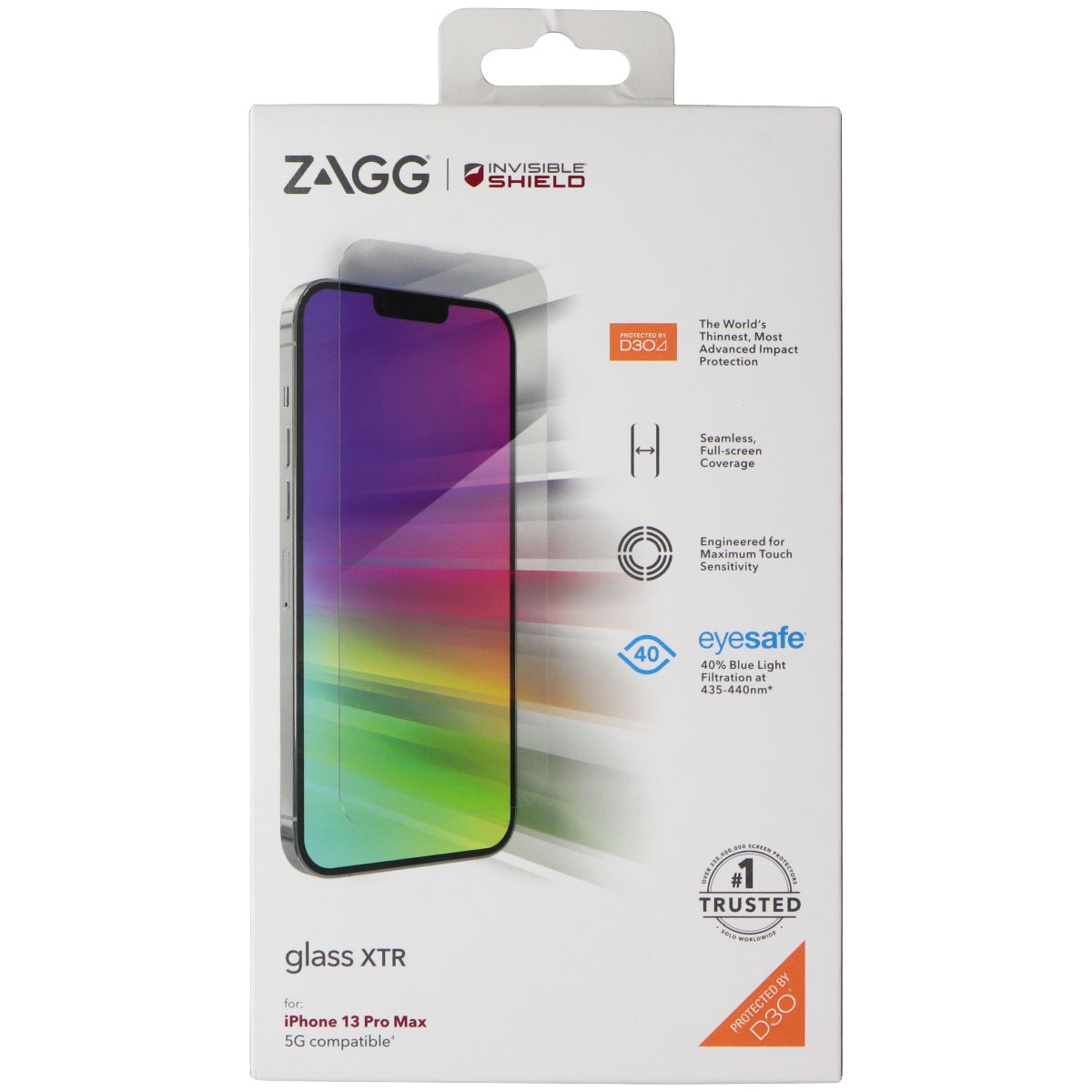 ZAGG Invisible Shield (Glass XTR) Screen Protector for iPhone 13 Pro Max - Clear Cell Phone - Screen Protectors Zagg - Simple Cell Bulk Wholesale Pricing - USA Seller