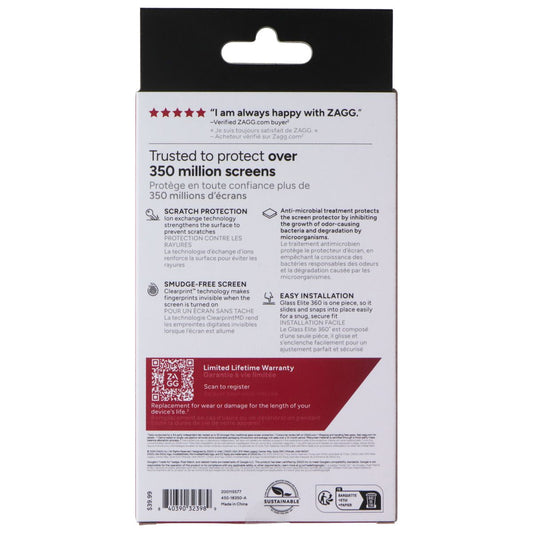 ZAGG Invisible Shield Glass Elite 360 Protect for Google Pixel Watch 3 (45mm) Smart Watch Accessories - Screen Protectors Zagg - Simple Cell Bulk Wholesale Pricing - USA Seller