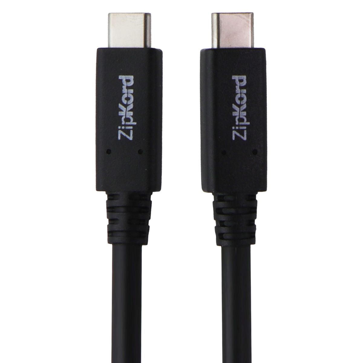 ZipKord (3-ft) USB-C to USB-C Sync & Charge Cable - Black Cell Phone - Cables & Adapters ZipKord - Simple Cell Bulk Wholesale Pricing - USA Seller