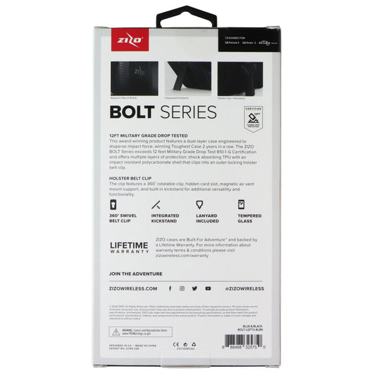 Zizo Bolt Series Case / Glass / Holster for LG Fortune 3 / Aristo 5 - Blue/Black Cell Phone - Cases, Covers & Skins Zizo - Simple Cell Bulk Wholesale Pricing - USA Seller