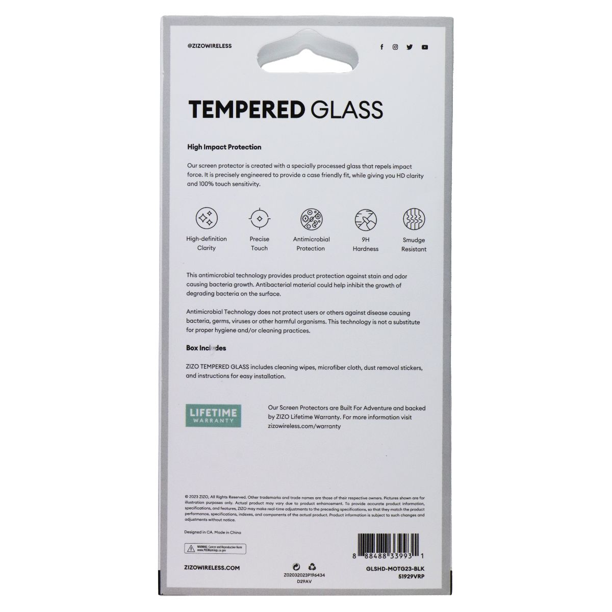 ZIZO Tempered Glass Screen Protector for moto g 5G (2023) - Clear / Black Trim Cell Phone - Screen Protectors Zizo - Simple Cell Bulk Wholesale Pricing - USA Seller