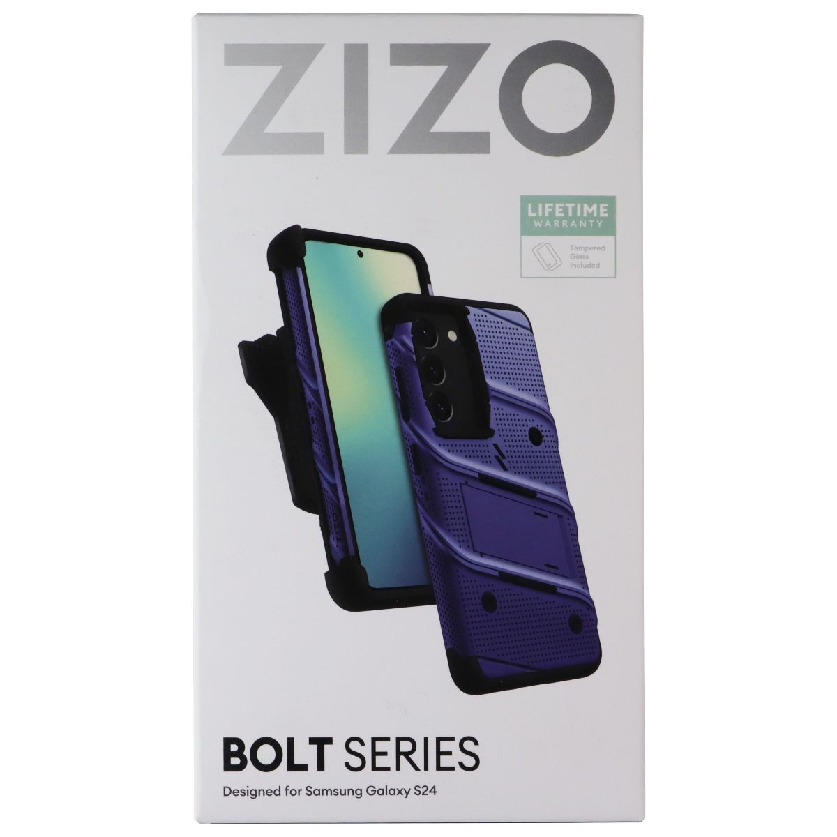 ZIZO Bolt Bundle with Case/Holster/Glass for Samsung Galaxy S24 - Blue