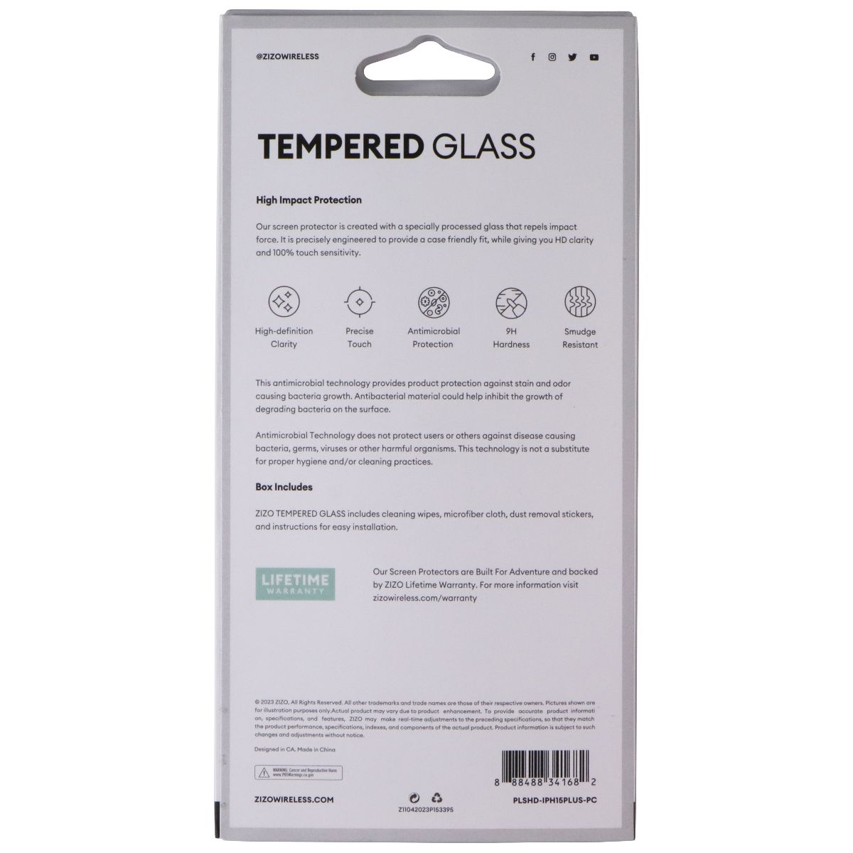 ZIZO Tempered Glass Screen Protector for Apple iPhone 15 Plus - Privacy Cell Phone - Screen Protectors Zizo - Simple Cell Bulk Wholesale Pricing - USA Seller
