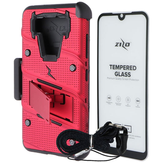 Zizo Bolt Series Case / Glass / Holster for LG Fortune 3/LG Aristo 5 - Red/Black Cell Phone - Cases, Covers & Skins Zizo - Simple Cell Bulk Wholesale Pricing - USA Seller