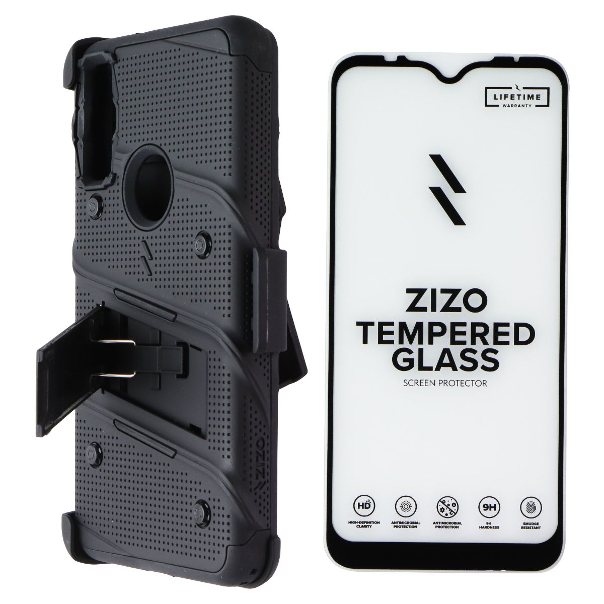 Zizo Bolt Series Case and Holster for Motorola Moto E (2020) - Black Cell Phone - Cases, Covers & Skins Zizo - Simple Cell Bulk Wholesale Pricing - USA Seller