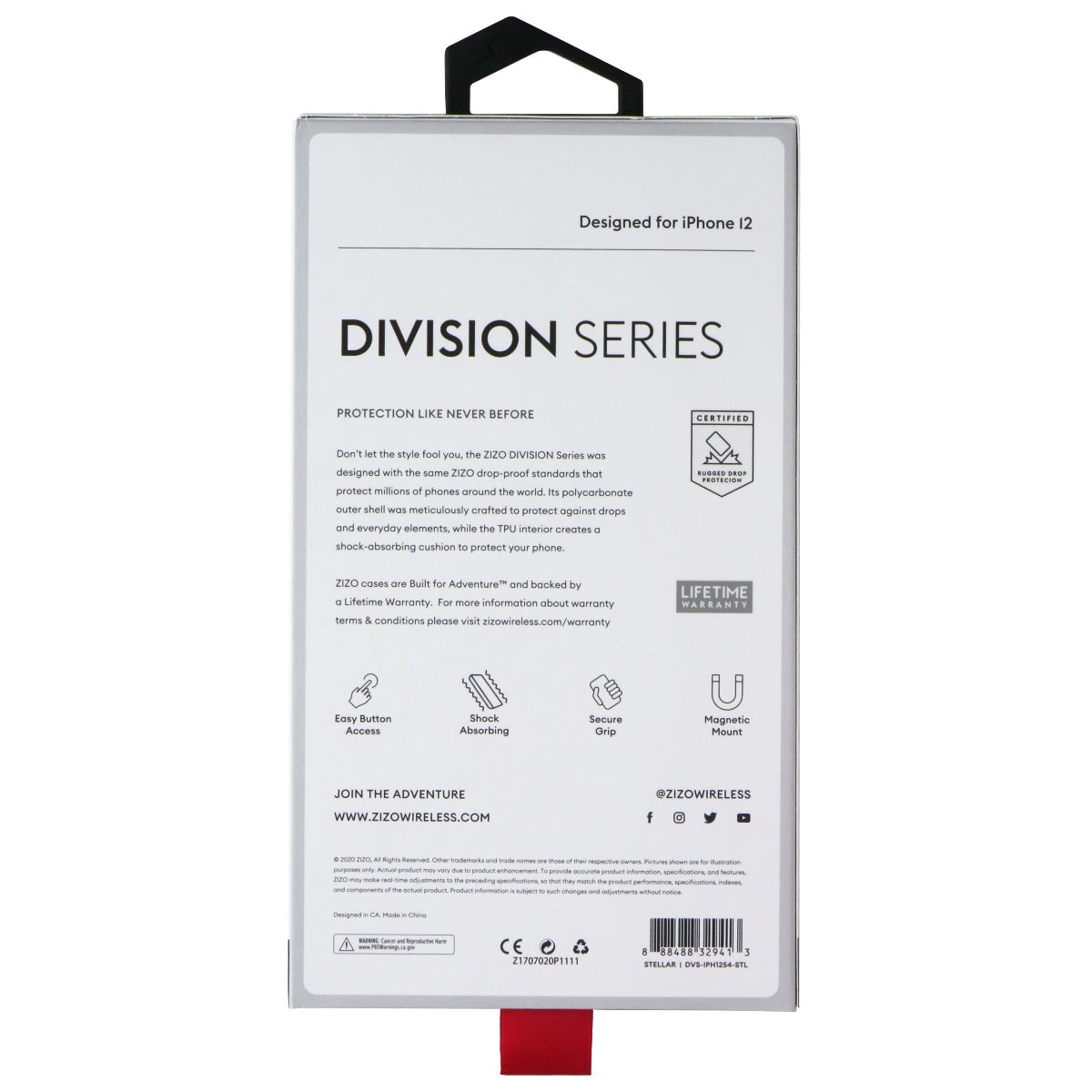 ZIZO Division Series Case for Apple iPhone 12 Mini - Stellar Black Cell Phone - Cases, Covers & Skins Zizo - Simple Cell Bulk Wholesale Pricing - USA Seller