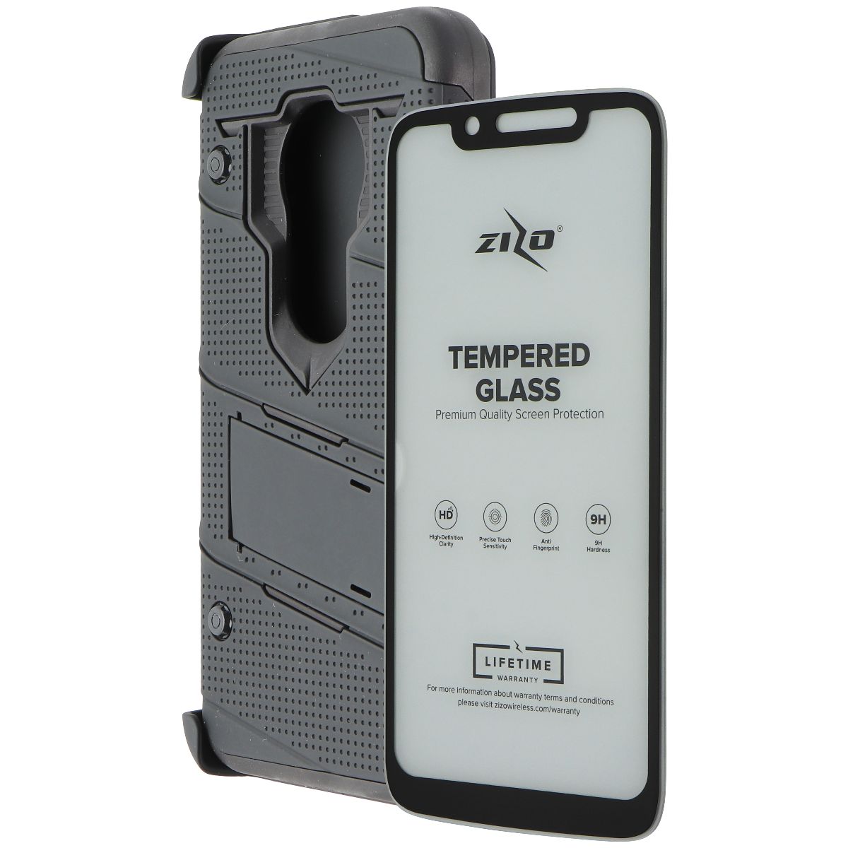 Zizo Bolt Series Case & Holster with Tempered Glass for Moto G7 Play - Black Cell Phone - Cases, Covers & Skins Zizo - Simple Cell Bulk Wholesale Pricing - USA Seller