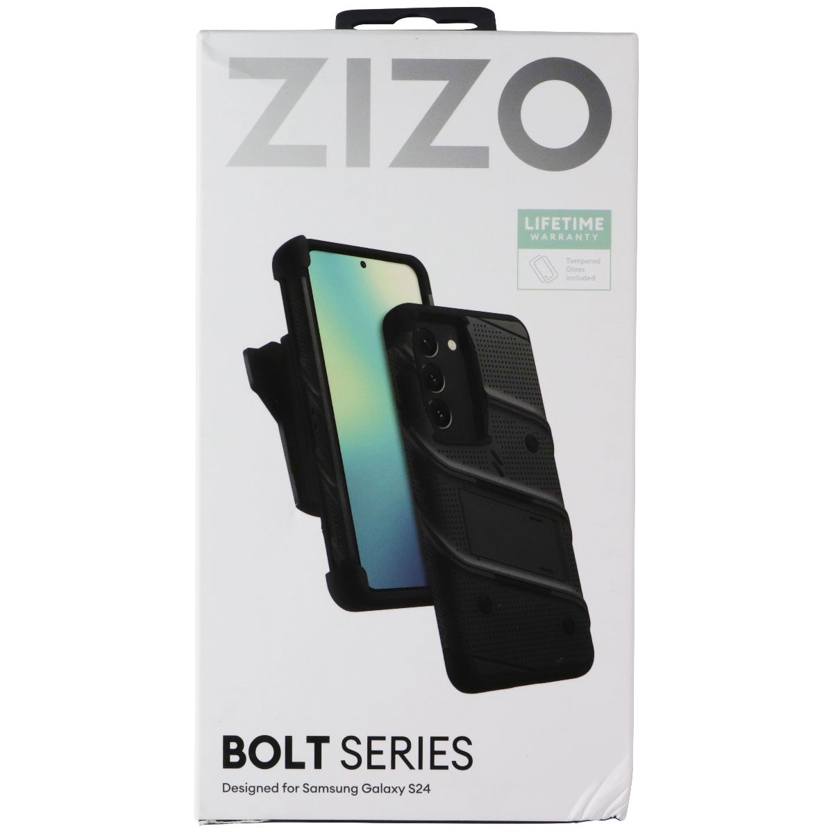 ZIZO BOLT Series Case and Holster for Samsung Galaxy S24 - Black Cell Phone - Cases, Covers & Skins Zizo - Simple Cell Bulk Wholesale Pricing - USA Seller