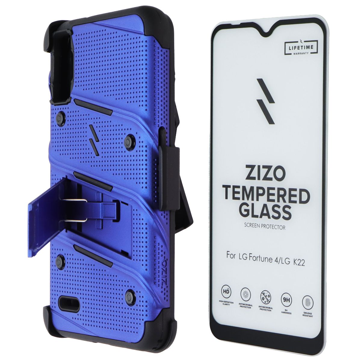Zizo Bolt Series Case and Holster for LG Fortune 4 / LG K22 - Blue Cell Phone - Cases, Covers & Skins Zizo - Simple Cell Bulk Wholesale Pricing - USA Seller