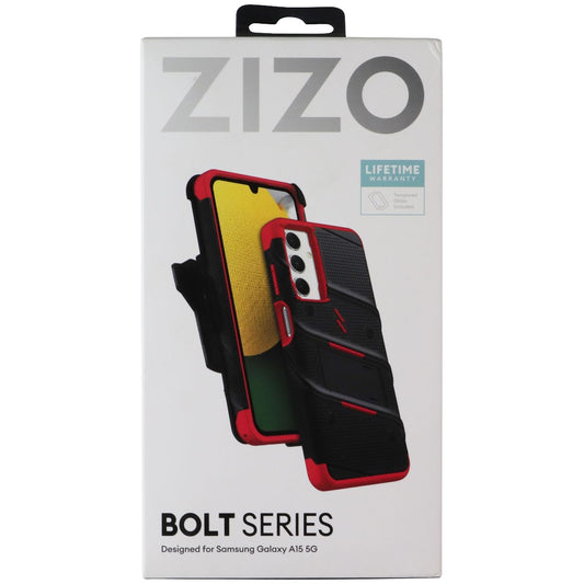 ZIZO Bolt Bundle (Case/Holster/Screen) for Samsung Galaxy A15 5G - Black/Red Cell Phone - Cases, Covers & Skins Zizo - Simple Cell Bulk Wholesale Pricing - USA Seller