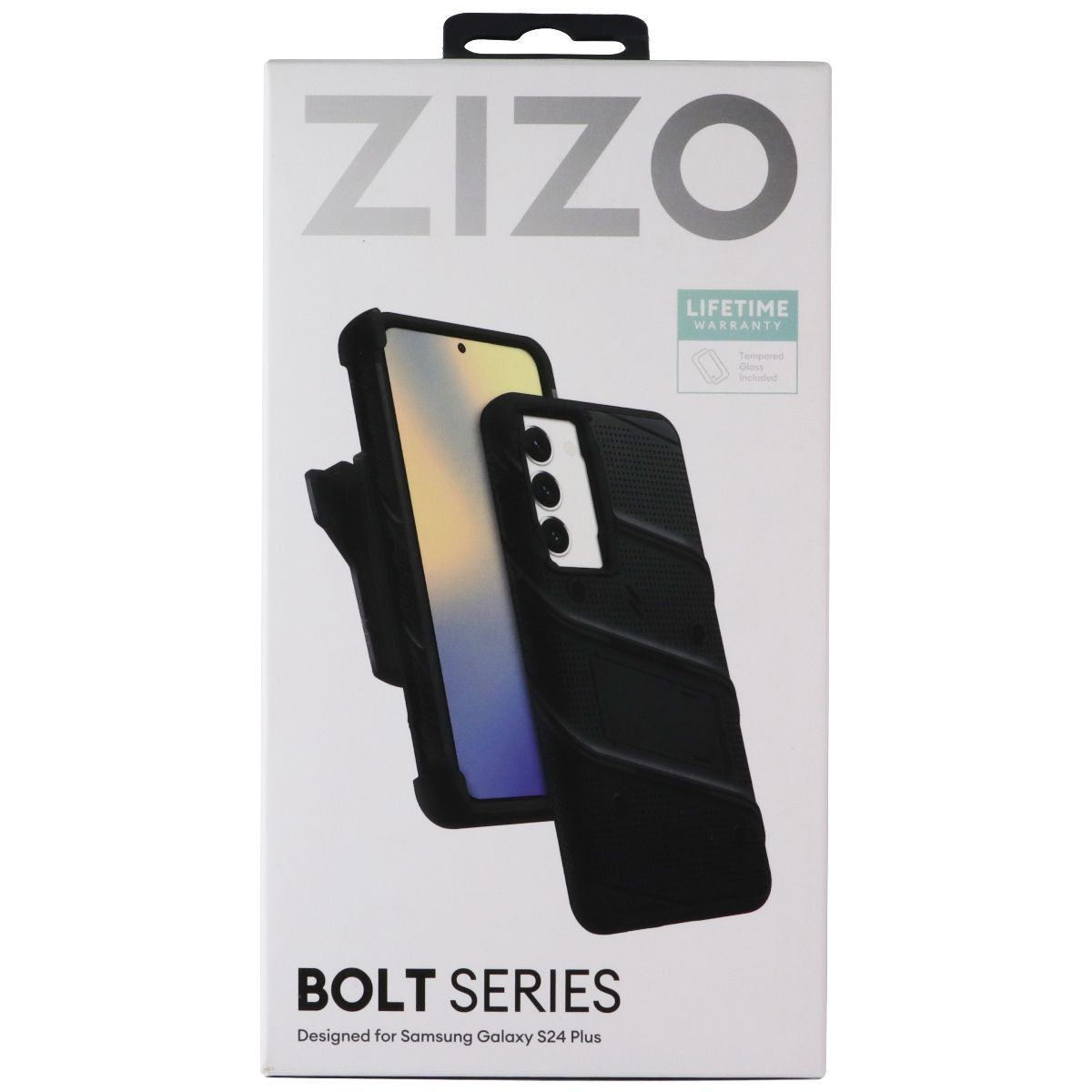 ZIZO BOLT Series Case/Holster/Glass for Samsung Galaxy S24+ (Plus) - Black