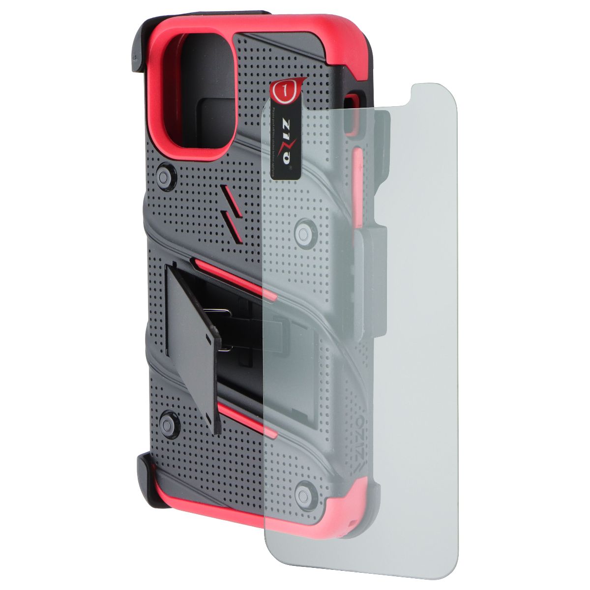ZIZO Bolt Series Case / Holster / Glass for Apple iPhone 12 Mini - Black/Red Cell Phone - Cases, Covers & Skins Zizo - Simple Cell Bulk Wholesale Pricing - USA Seller