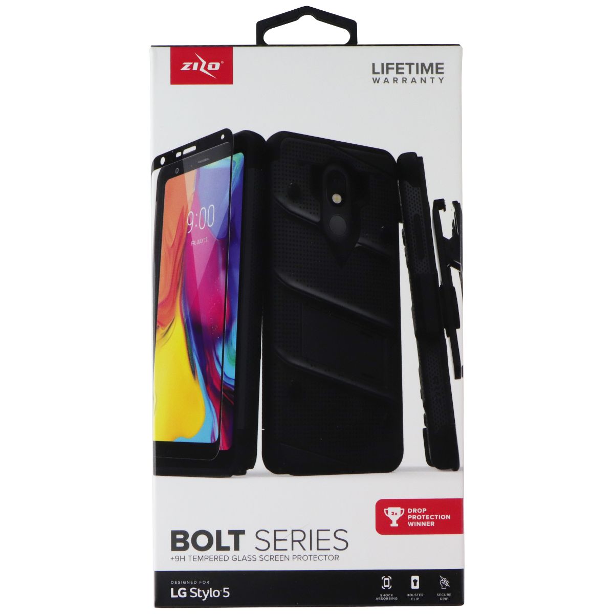 Zizo Bolt Series Case and Holster for LG Stylo 5 Smartphone - Black Cell Phone - Cases, Covers & Skins Zizo - Simple Cell Bulk Wholesale Pricing - USA Seller