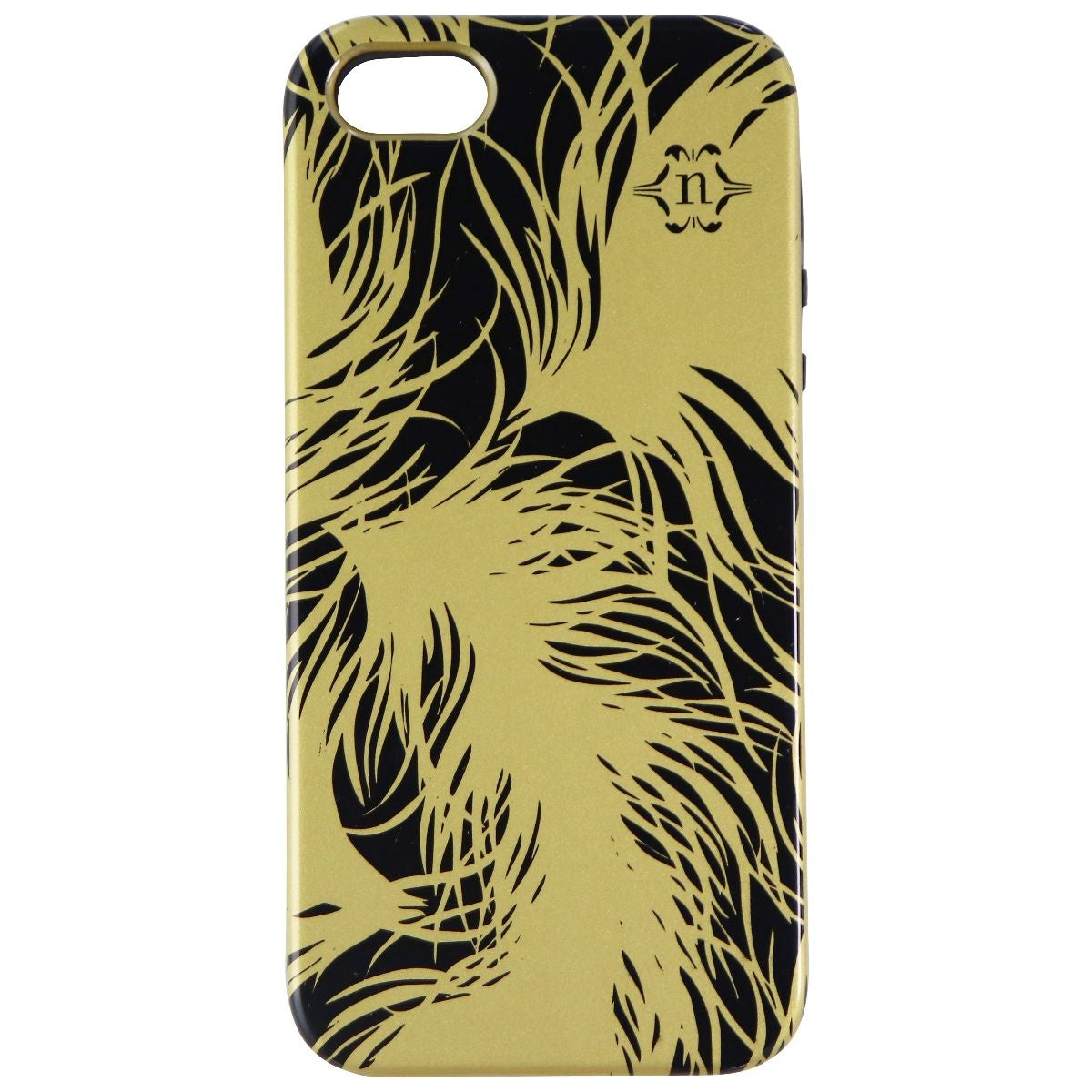 Nanette Lepore Dual Layer Case for iPhone 5/5S/SE - Black and Gold - Feathers Cell Phone - Cases, Covers & Skins Nanette Lepore    - Simple Cell Bulk Wholesale Pricing - USA Seller