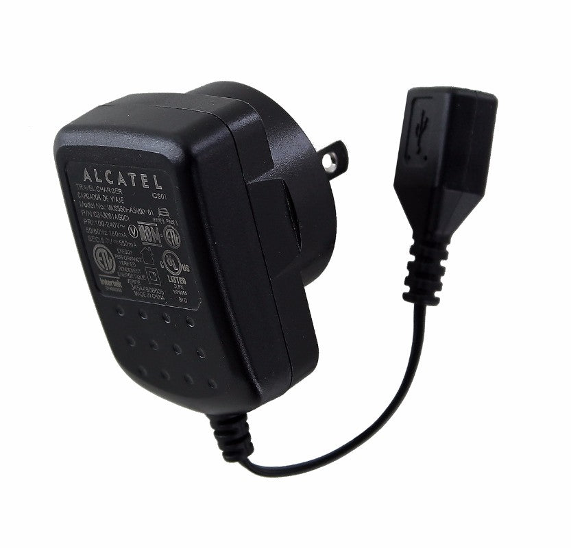 Alcatel (WUS550mA5V00 - 01) Travel Charge Adapter for USB Devices 2 inch- Black Cell Phone - Cables & Adapters Alcatel - Simple Cell Bulk Wholesale Pricing - USA Seller