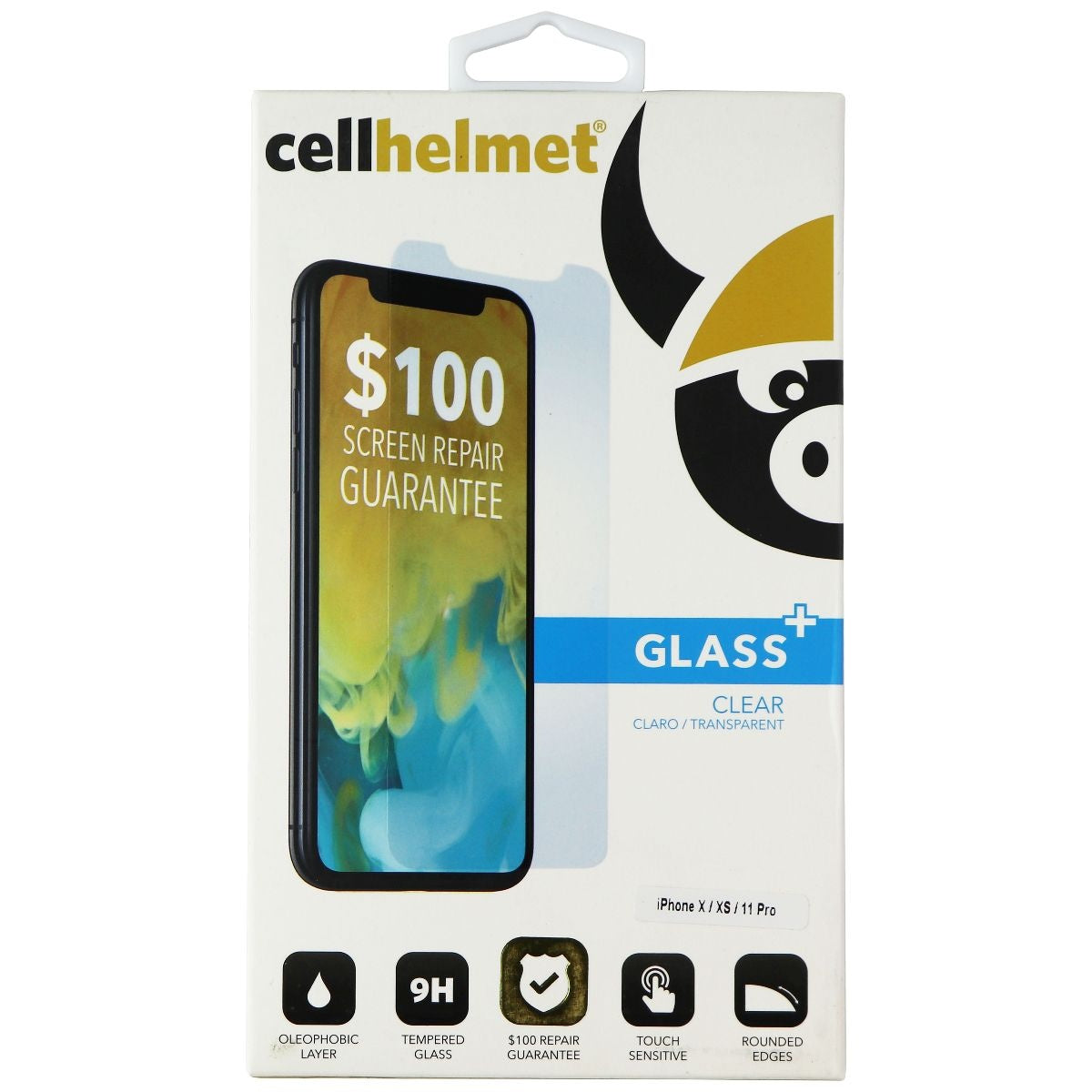 CellHelmet Glass+ Series Tempered Glass for iPhone 11 Pro / Xs / X Cell Phone - Screen Protectors CellHelmet    - Simple Cell Bulk Wholesale Pricing - USA Seller