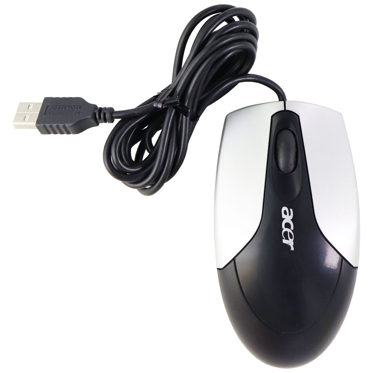 Acer Wired USB Mouse for Windows PC & More - Black/Silver (M-UVACR1) Keyboards/Mice - Mice, Trackballs & Touchpads Acer - Simple Cell Bulk Wholesale Pricing - USA Seller