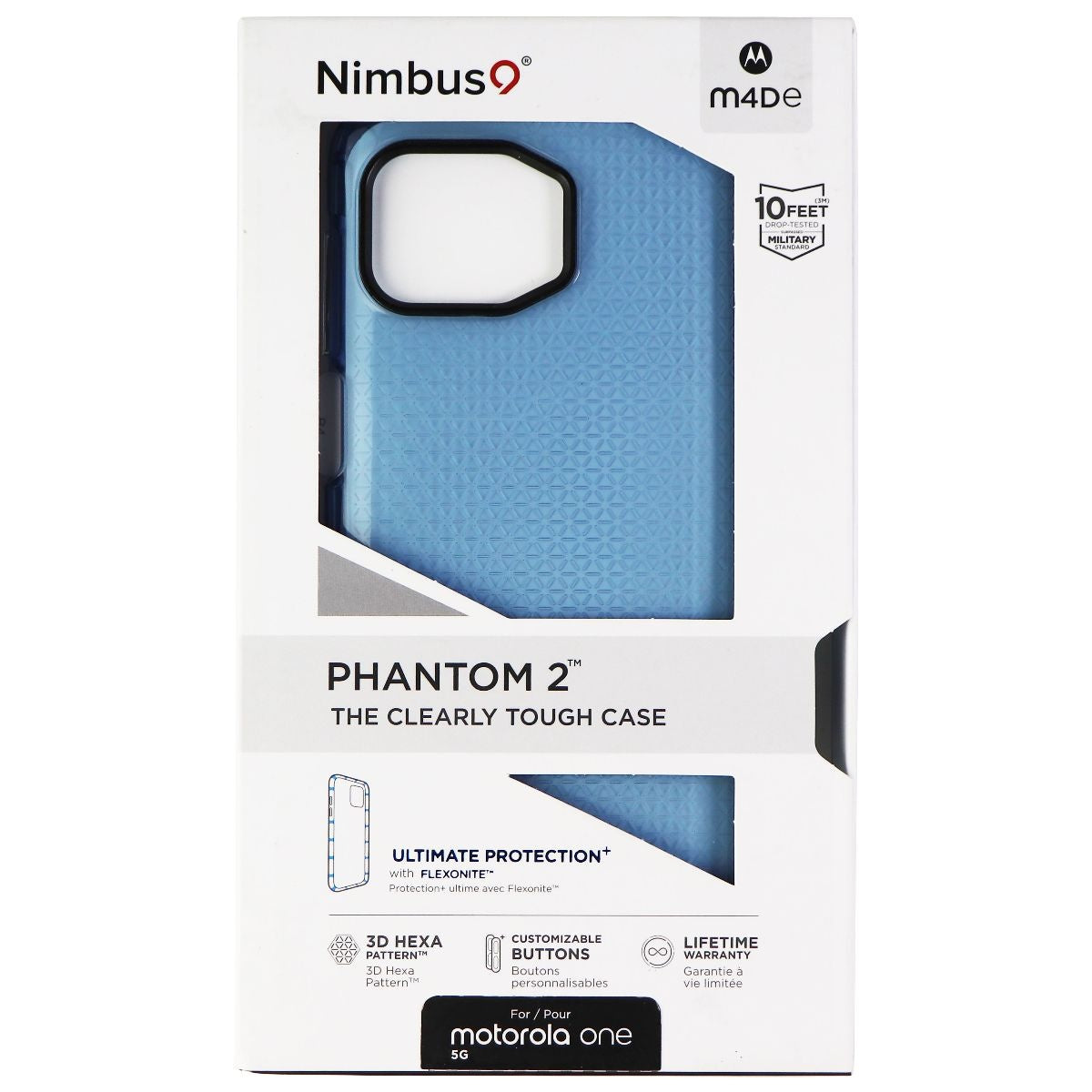 Nimbus9 Phantom 2 Series Flexible Gel Case for Motorola One 5G - Pacific Blue Cell Phone - Cases, Covers & Skins Nimbus9    - Simple Cell Bulk Wholesale Pricing - USA Seller