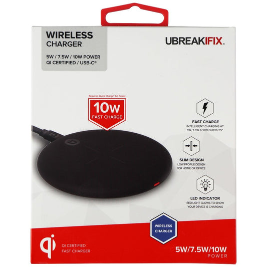 UBREAKIFIX USB-C Qi Wireless Charger (10W) - Black Cell Phone - Chargers & Cradles UBREAKIFIX    - Simple Cell Bulk Wholesale Pricing - USA Seller