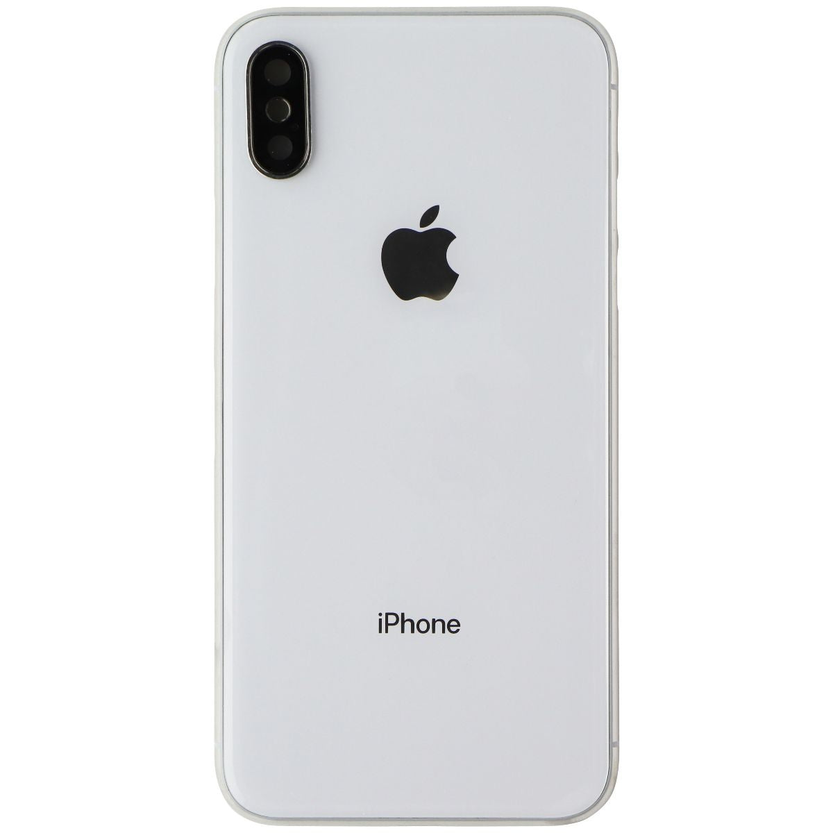 Repair Part - Back Glass with Frame + Cam Glass for iPhone X - Silver/White Cell Phone - Replacement Parts & Tools Unbranded - Simple Cell Bulk Wholesale Pricing - USA Seller