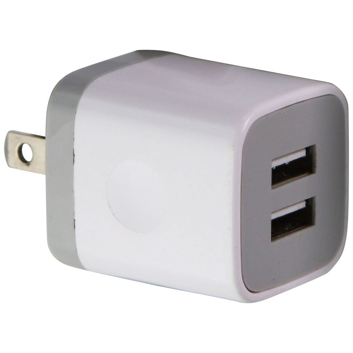 Universal (5V/2.1A) Dual USB Wall Charger Travel Adapter - White/Gray (US2018) Cell Phone - Chargers & Cradles Unbranded    - Simple Cell Bulk Wholesale Pricing - USA Seller