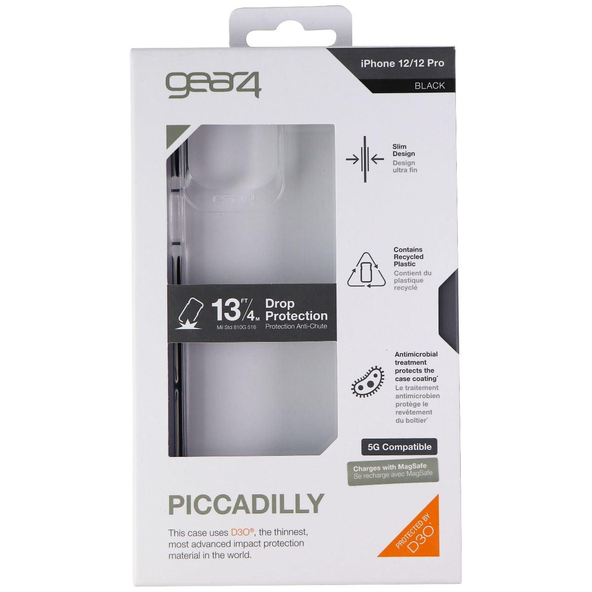 ZAGG Piccadilly Series Hard Case for iPhone 12 Pro & iPhone 12 - Clear/Black Cell Phone - Cases, Covers & Skins Zagg    - Simple Cell Bulk Wholesale Pricing - USA Seller