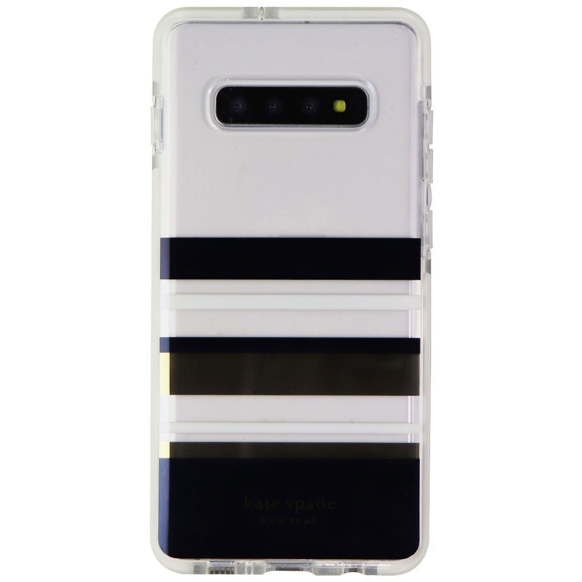 Kate Spade Defensive Hardshell Case for Samsung Galaxy S10+ - Stripe Black/Gold Cell Phone - Cases, Covers & Skins Kate Spade    - Simple Cell Bulk Wholesale Pricing - USA Seller