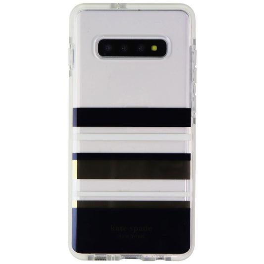 Kate Spade Defensive Hardshell Case for Samsung Galaxy S10+ - Stripe Black/Gold Cell Phone - Cases, Covers & Skins Kate Spade    - Simple Cell Bulk Wholesale Pricing - USA Seller