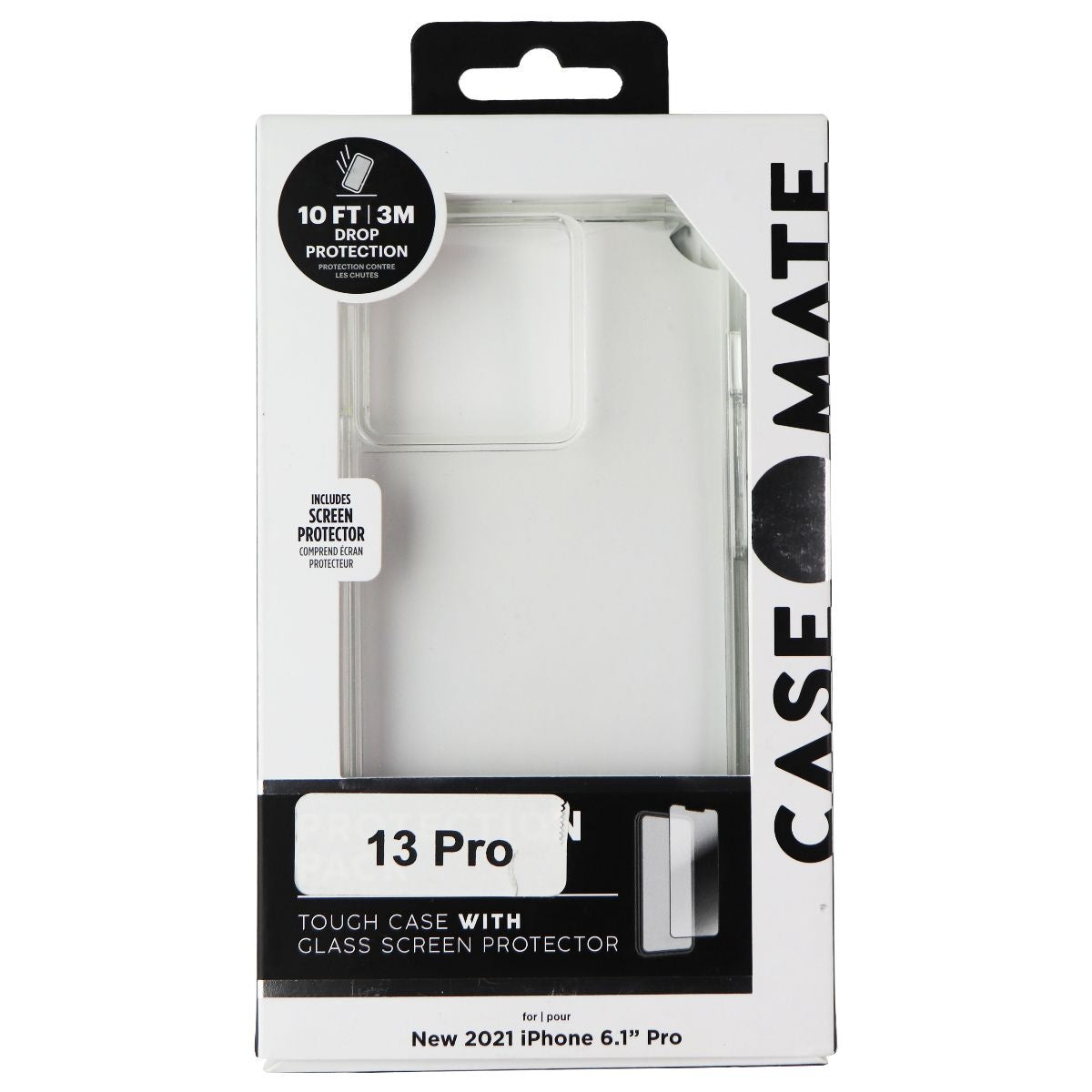 Case-Mate Tough Case and Screen Protector for Apple iPhone 13 Pro - Clear Cell Phone - Cases, Covers & Skins Case-Mate - Simple Cell Bulk Wholesale Pricing - USA Seller