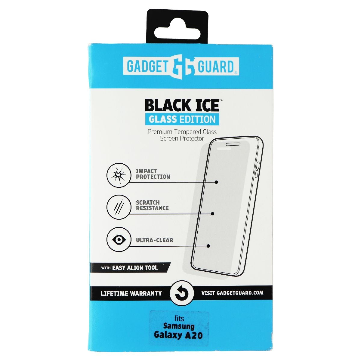 Gadget Guard Black Ice Glass Edition Screen Protector for Galaxy A20 - Clear Cell Phone - Screen Protectors Gadget Guard - Simple Cell Bulk Wholesale Pricing - USA Seller