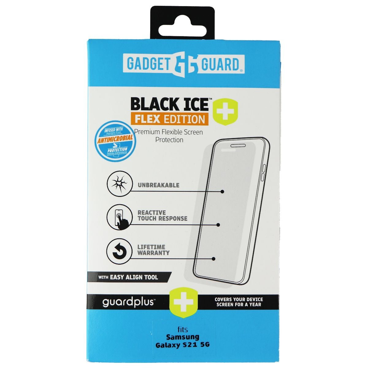 Gadget Guard (Black Ice+) Flex Edition Protector for Samsung Galaxy S21 5G Cell Phone - Screen Protectors Gadget Guard    - Simple Cell Bulk Wholesale Pricing - USA Seller