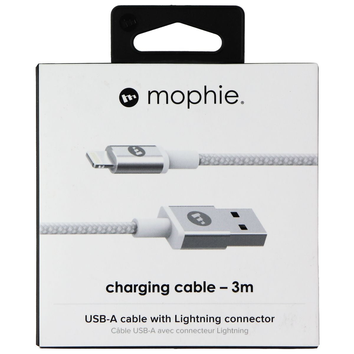mophie Fast Charge USB-A Cable with 8-Pin Connector - 3M Cable - White Cell Phone - Cables & Adapters Mophie - Simple Cell Bulk Wholesale Pricing - USA Seller