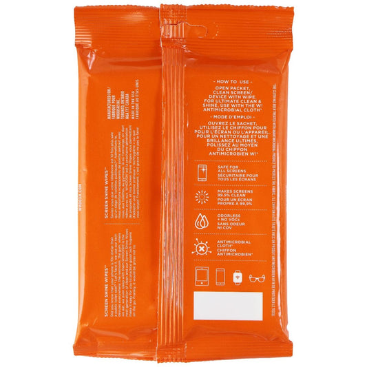 Whoosh! Screen Shine Wipes for Smartphones and Electronics (20 Pack) + Cloth Cell Phone - Other Accessories Woosh! - Simple Cell Bulk Wholesale Pricing - USA Seller