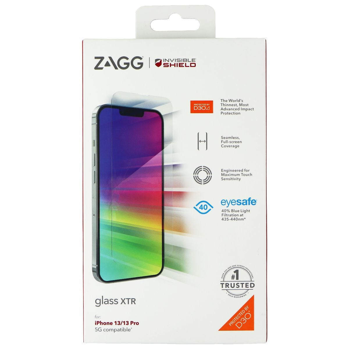 ZAGG InvisibleShield Glass XTR Screen Protector for iPhone 13/13 Pro - Clear Cell Phone - Screen Protectors Zagg - Simple Cell Bulk Wholesale Pricing - USA Seller