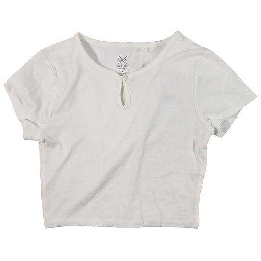 Pacsun Basic Tee with Single-Button Neck for Women - White (Size: S) Other Sporting Goods PacSun    - Simple Cell Bulk Wholesale Pricing - USA Seller