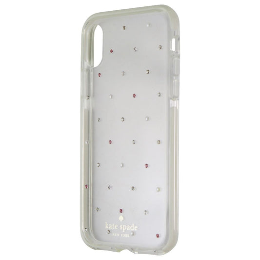 Kate Spade Defensive Hardshell Case for iPhone XS and X - Clear / Pin Dot Gems