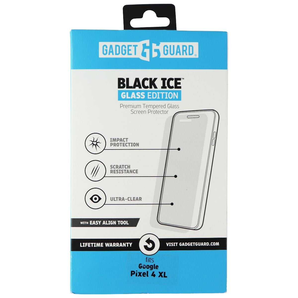 Gadget Guard Black Ice Glass Edition Screen Protector for Google Pixel 4 XL Cell Phone - Screen Protectors Gadget Guard - Simple Cell Bulk Wholesale Pricing - USA Seller