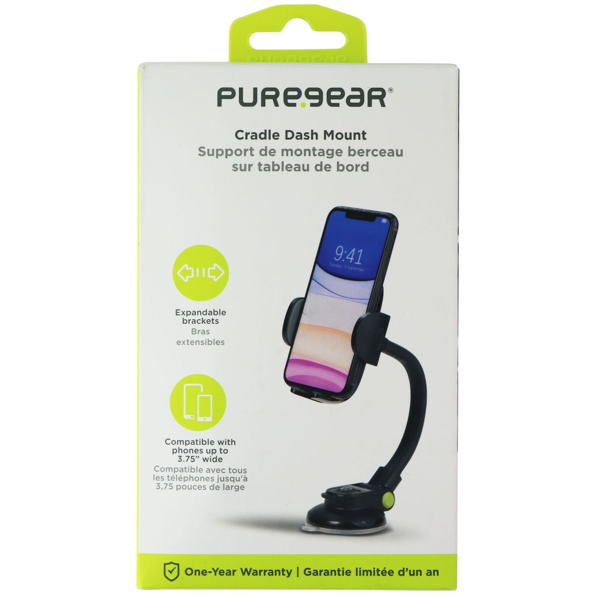 PureGear Universal Cradle Suction Cup Dash Mount for Cars & Vehicles - Black Cell Phone - Mounts & Holders PureGear    - Simple Cell Bulk Wholesale Pricing - USA Seller