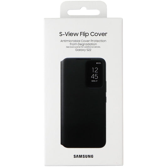 SAMSUNG Official S-View Flip Cover Case for Samsung Galaxy S22 - Black Cell Phone - Cases, Covers & Skins Samsung - Simple Cell Bulk Wholesale Pricing - USA Seller