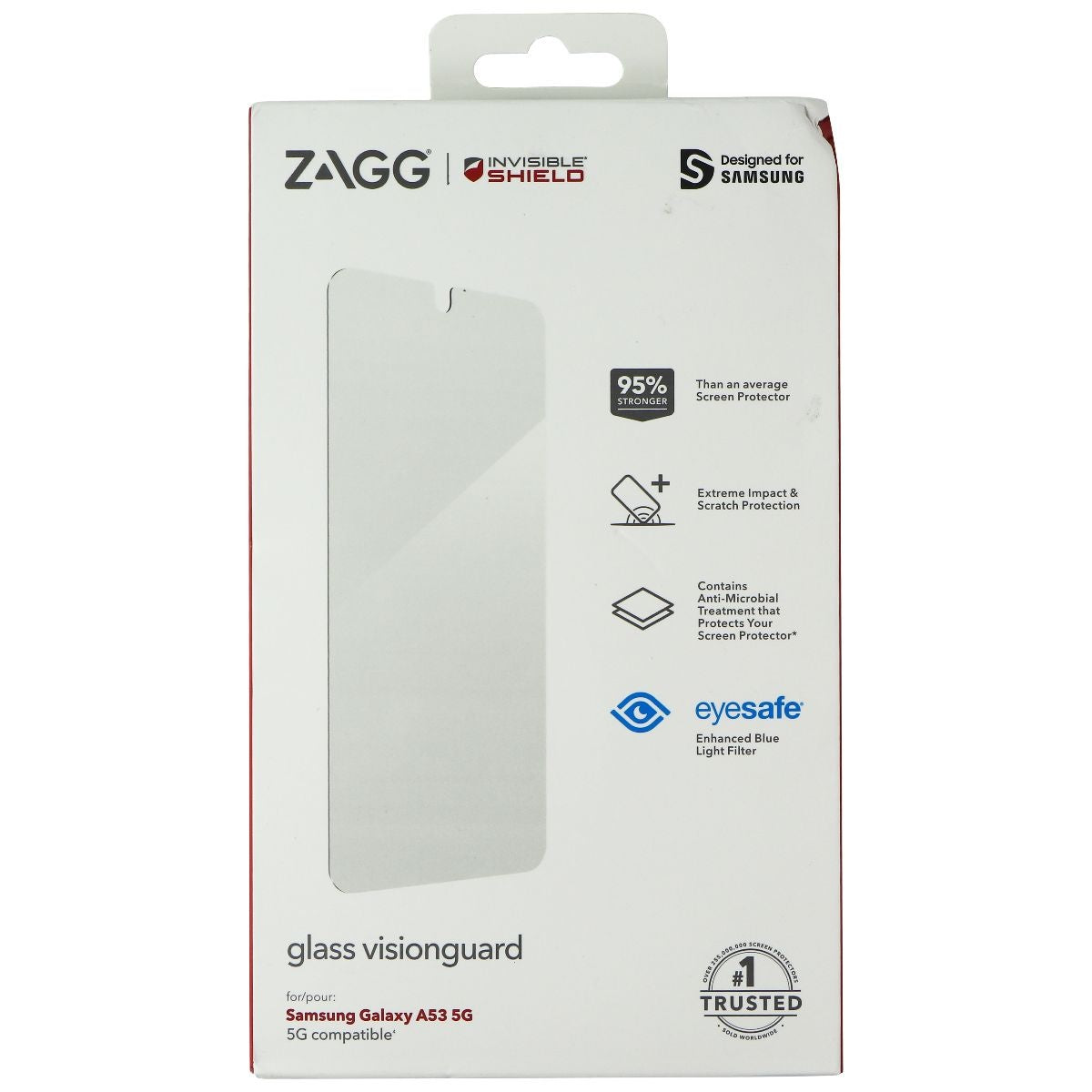 ZAGG InvisibleShield Glass Visionguard Screen for Samsung Galaxy A53 5G - Clear Cell Phone - Screen Protectors Zagg    - Simple Cell Bulk Wholesale Pricing - USA Seller