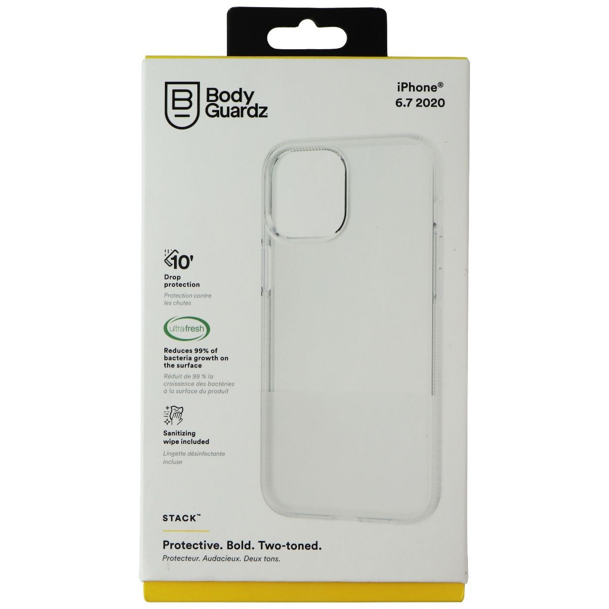 BodyGuardz Stack Series Case for iPhone 12 Pro Max - Two Tone Clear Cell Phone - Cases, Covers & Skins BODYGUARDZ - Simple Cell Bulk Wholesale Pricing - USA Seller