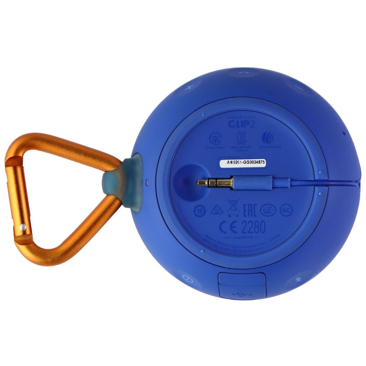 JBL Clip 2 Waterproof Portable Bluetooth Speaker - Blue