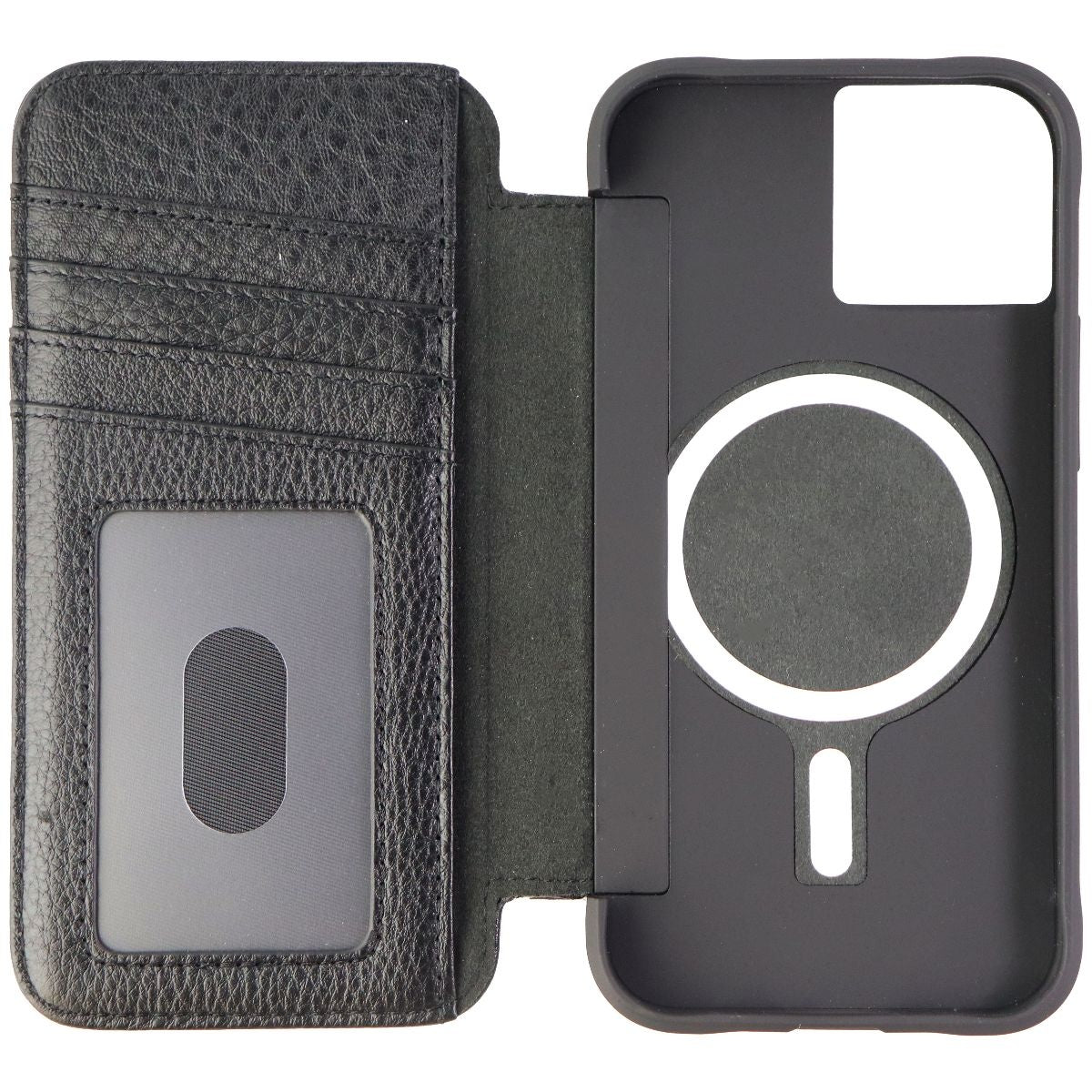 Case-Mate Leather Tough Wallet Folio For Magsafe Case for iPhone 13 - Black Cell Phone - Cases, Covers & Skins Case-Mate - Simple Cell Bulk Wholesale Pricing - USA Seller