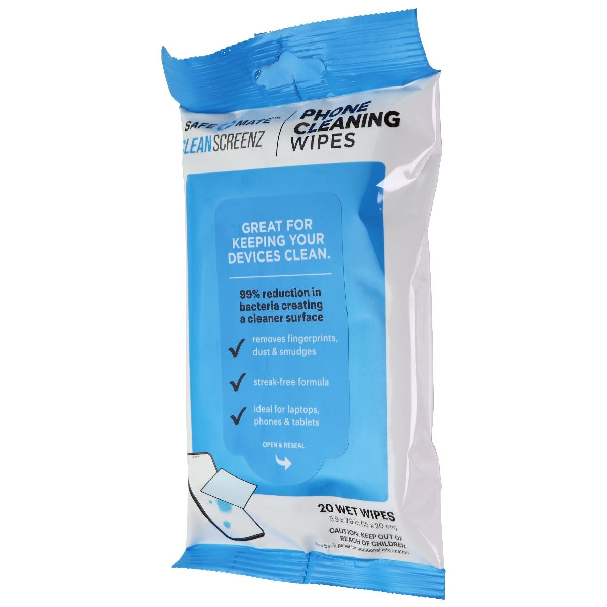 25 Packs of SafeMate Screenz Phone Cleaning Wipes (20 Wipe Per Pack, 5.9x7.9in) Cell Phone - Replacement Parts & Tools SafeMate - Simple Cell Bulk Wholesale Pricing - USA Seller