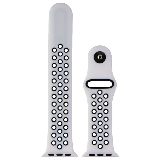 Silicone Watch Band for Apple Watch 38/40/41mm Cases - White & Black - Large Smart Watch Accessories - Watch Bands Unbranded - Simple Cell Bulk Wholesale Pricing - USA Seller
