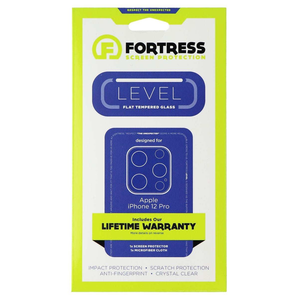 Fortress LEVEL Flat Tempered Glass Camera Lens Cover for Apple iPhone 12 Pro Cell Phone - Screen Protectors Fortress - Simple Cell Bulk Wholesale Pricing - USA Seller