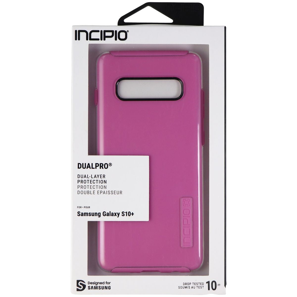 Incipio DualPro Series Case for Samsung Galaxy (S10+) Smartphones - Pink/Clear Cell Phone - Cases, Covers & Skins Incipio    - Simple Cell Bulk Wholesale Pricing - USA Seller